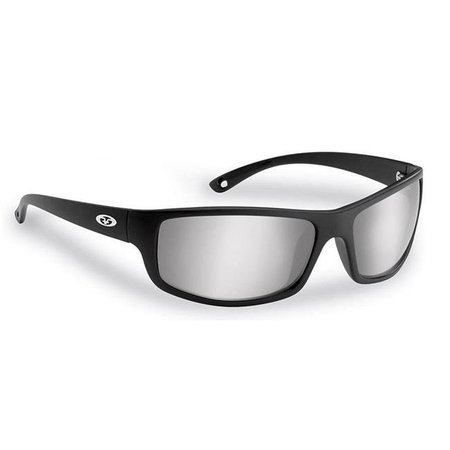 FLYING FISHERMAN Flying Fisherman 7756BSS Small & Medium Slack Tide Polarized Sunglasses; Black Frame with Smoke-Silver Mirror Lens 7756BSS